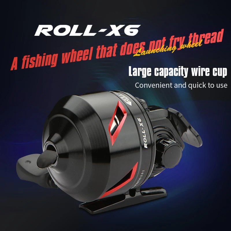 ROLLFISH Slingshot Fishing Reel Saltwater Freshwater Metal Closed Body Outdoor Fishing Shooting Wheel Gear Ratio 3.9:1 Max 8KG