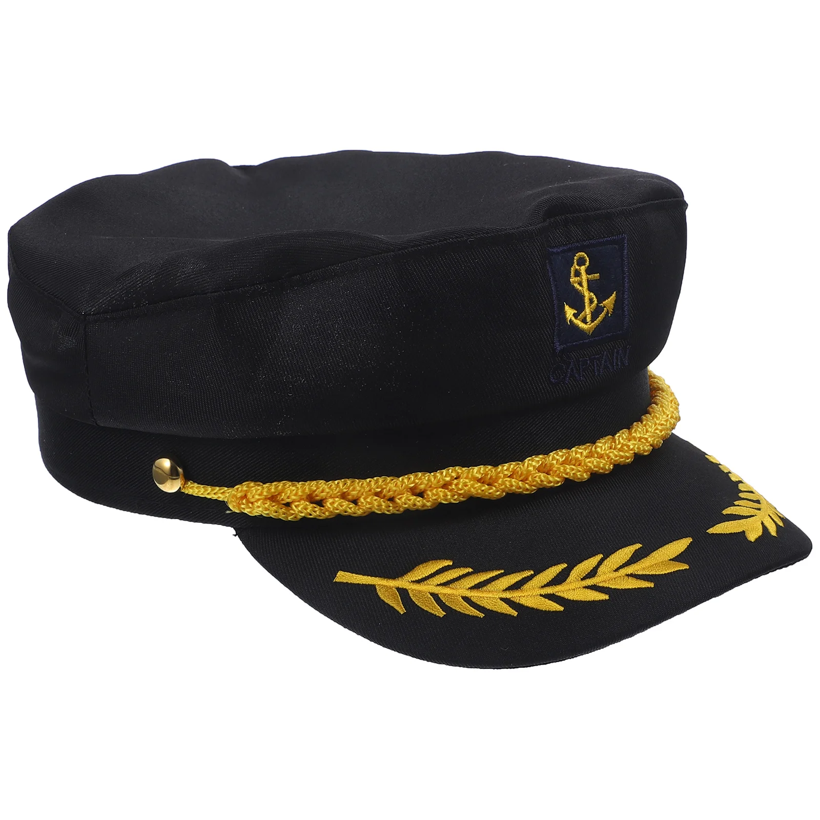 1pc Navy Captain Hat Embroidered Black Adult Sailor Costume Cap Lightweight Cosplay Gift For Kids Men Women Decor Accessory
