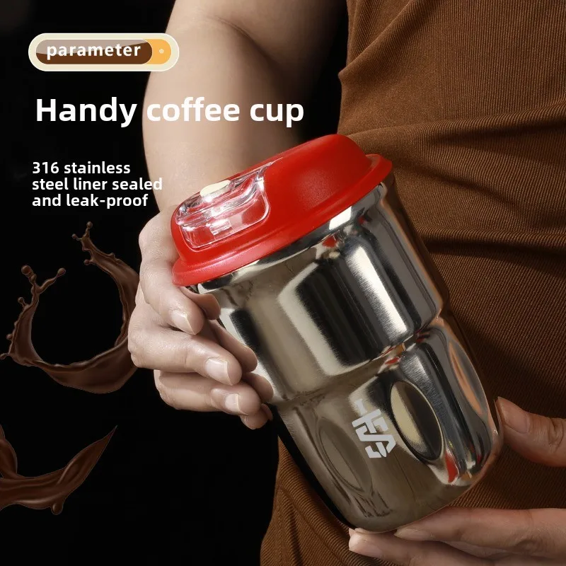 High appearance level simple handy coffee cup Cola cold portable water cup 316 stainless steel thermos cup