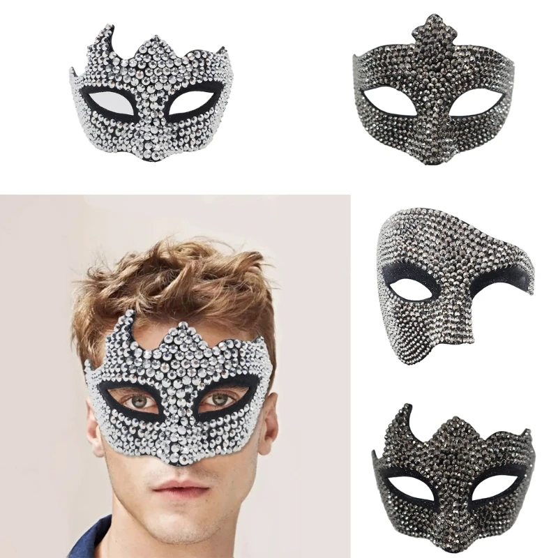 Sexy Rhinestones Masquerade Masks Half Face Party Masks Sexy Crystal Eye Masks Flaring Crystal Face Masks Cosplays Masks