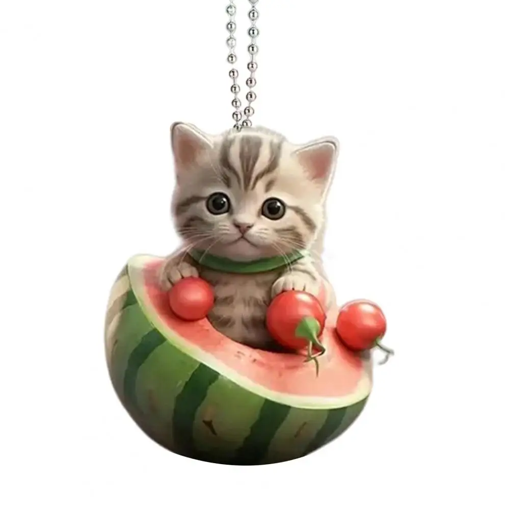 Acrylic 2D Cat Car Hanging Decoration Home Office Backpack Auto Rearview Mirror Kitten Animal Hanging Ornament Pendant