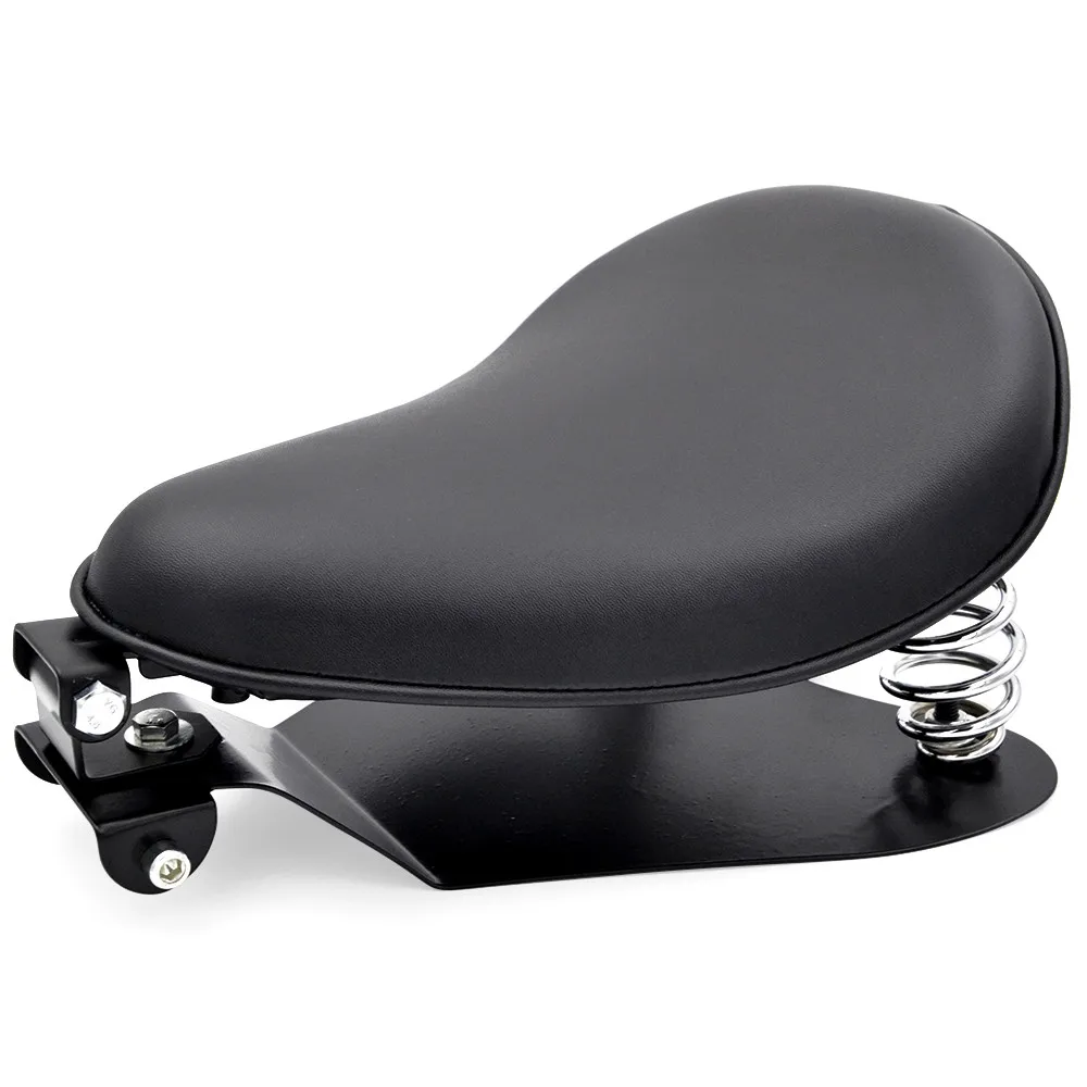 Motorcycle Solo Seat with Baseplate and Springs Bracket Sitting Cushion Mounting Kit for Harley Sportster Bobber Chopper