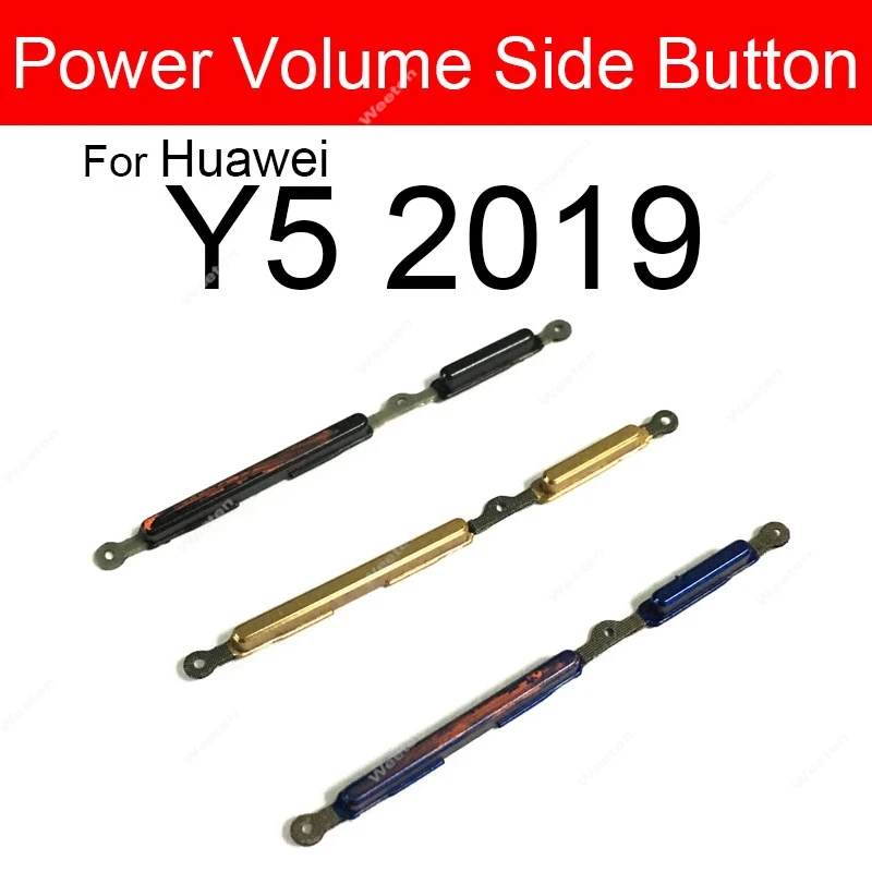 Volume+Power Side Buttons For Huawei Y6Pro Y6 Y9 Prime 2019 Y5 Y6 Y7 Y9 2019 Power Switch Volume Audio Side Keys Phone Parts