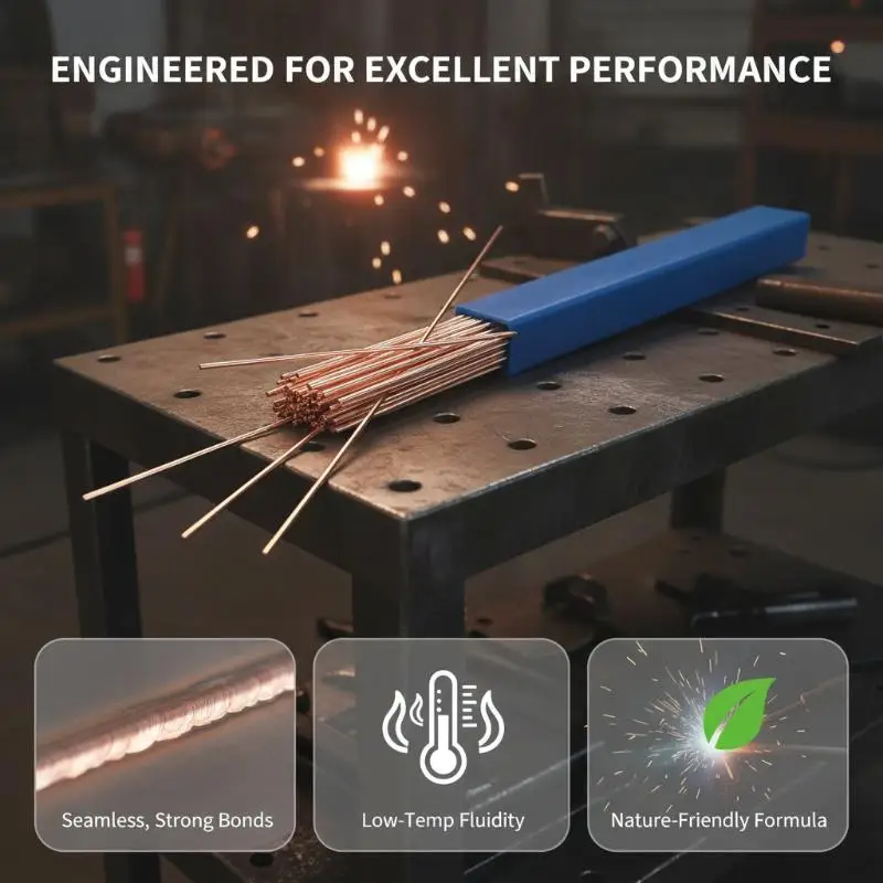 Phosphor Copper Welding Rod Good Electrical Conductivity 40cm 50cm Round Flat Electrode for Electrical Component Welding
