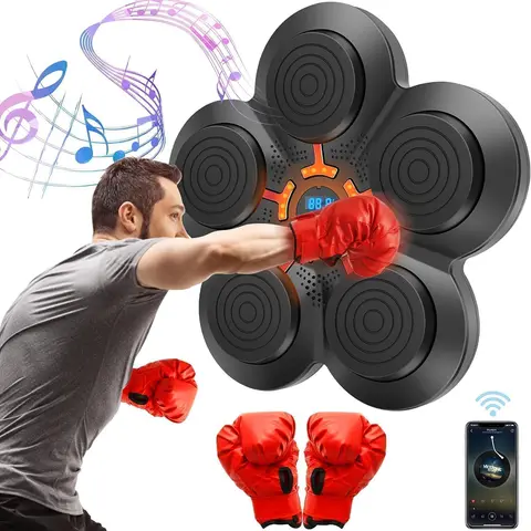 Music Boxing Machine, Music Punching Machine for Adults Kids, Interactive Boxing Target Wall Mounted with Boxing  Gloves