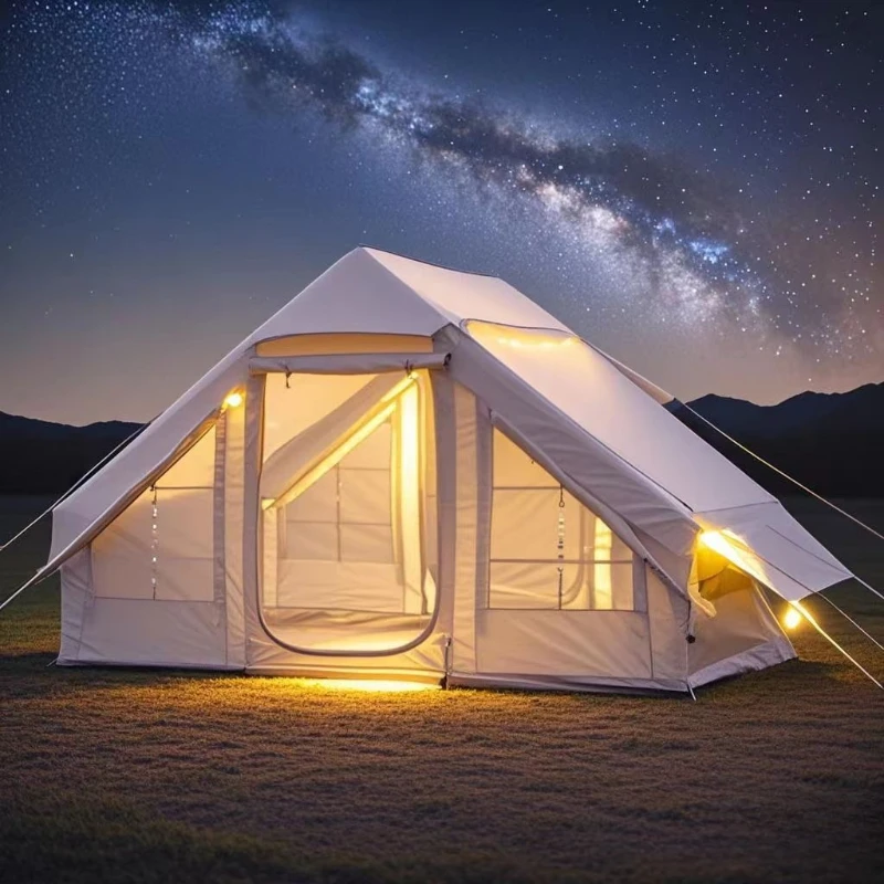 

Camping tent outdoor cotton Oxford cloth summer one bedroom one living room camping large inflatable tent