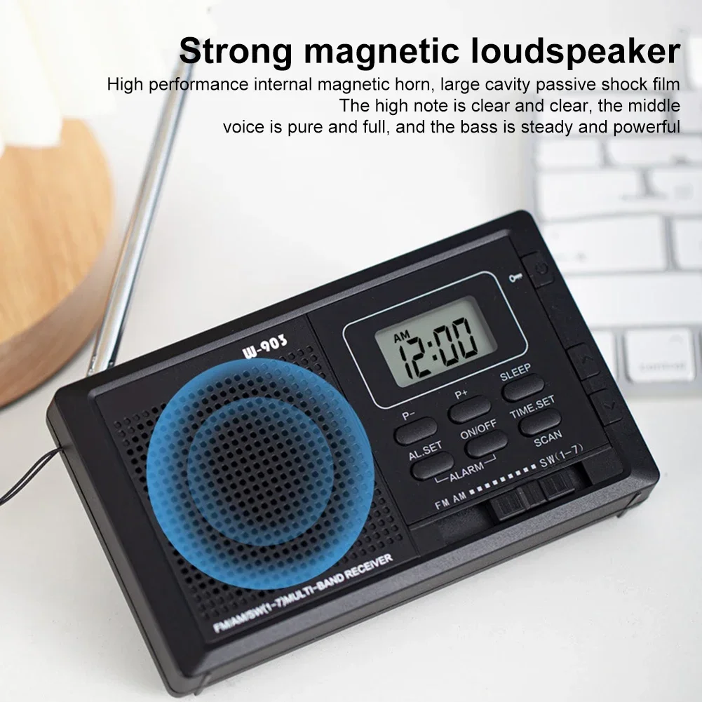 Mini Portable Radio Handheld Rechargeable Digital FM USB TF MP3 Player Speaker Devices Supplies Accessories