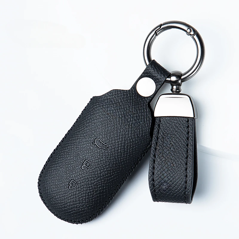 

Simple Style Leather Car Remote Key Case Cover Anti Scratch and Wear-resistant for AITO M5 M7