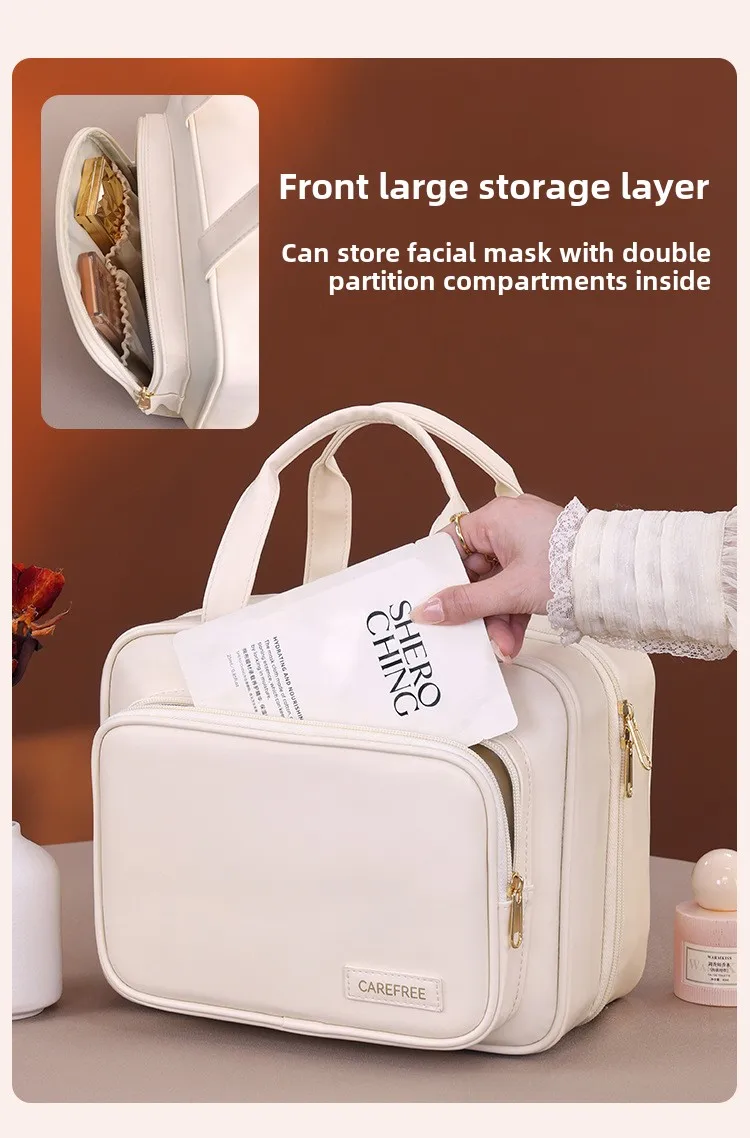 Neue mehrschichtige hängende Kosmetiktasche mit großer Kapazität, wasserdicht, transparent, Make-up-Organizer für Reisen, tragbare Kulturtasche – Detail 5