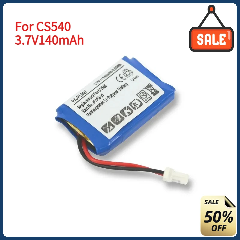 For CS540 3.7V140mAh wireless headset replacement  Li-Po battery 86180-01 Plantronics CS540 Bluetooth Headset