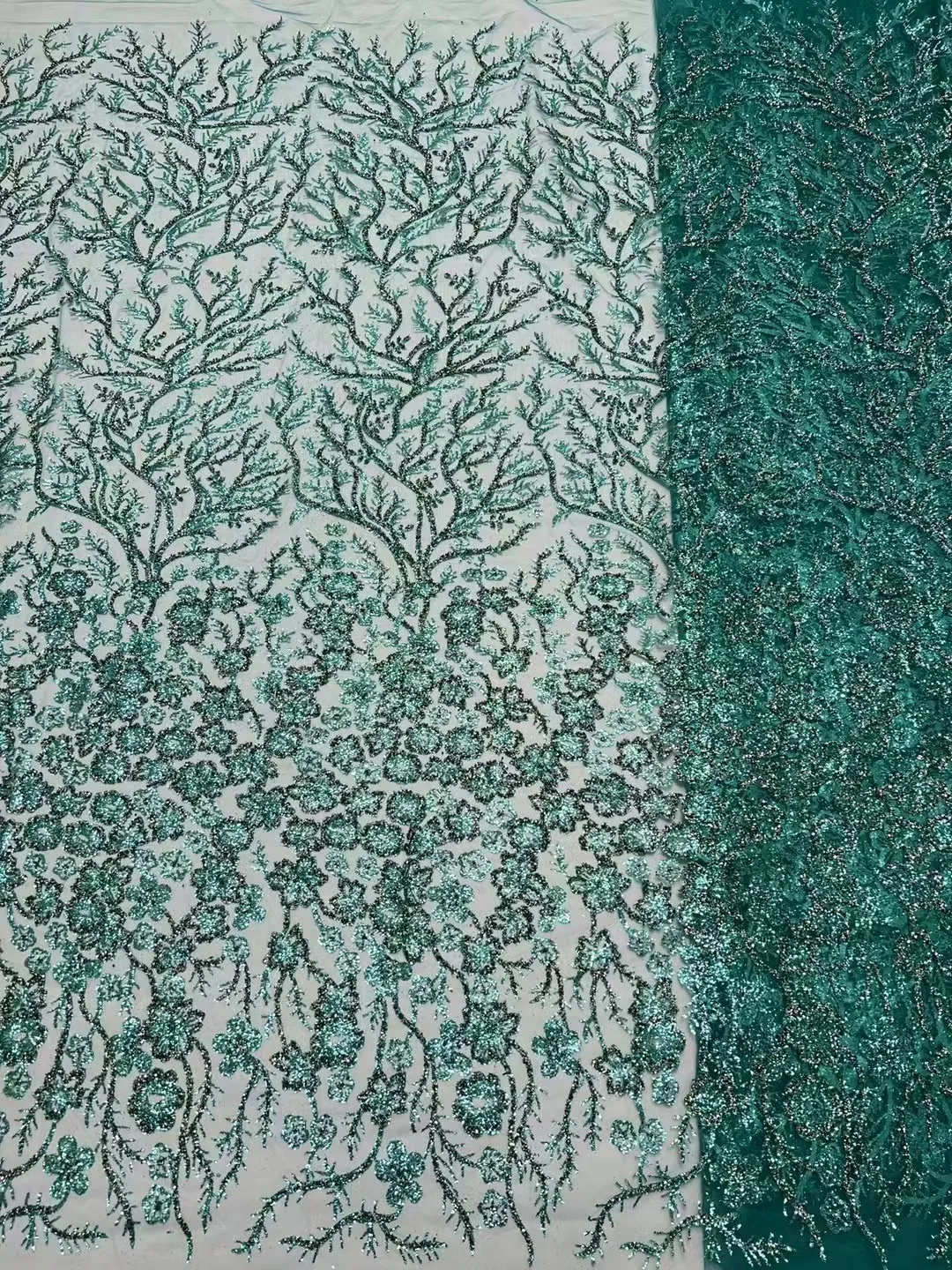 Tissu Africain NigWin en Dentelle Verte de Haute Qualité avec Paillettes, pour la Couture de Robes de Soirée de Mariage, 5 Yards, 2024