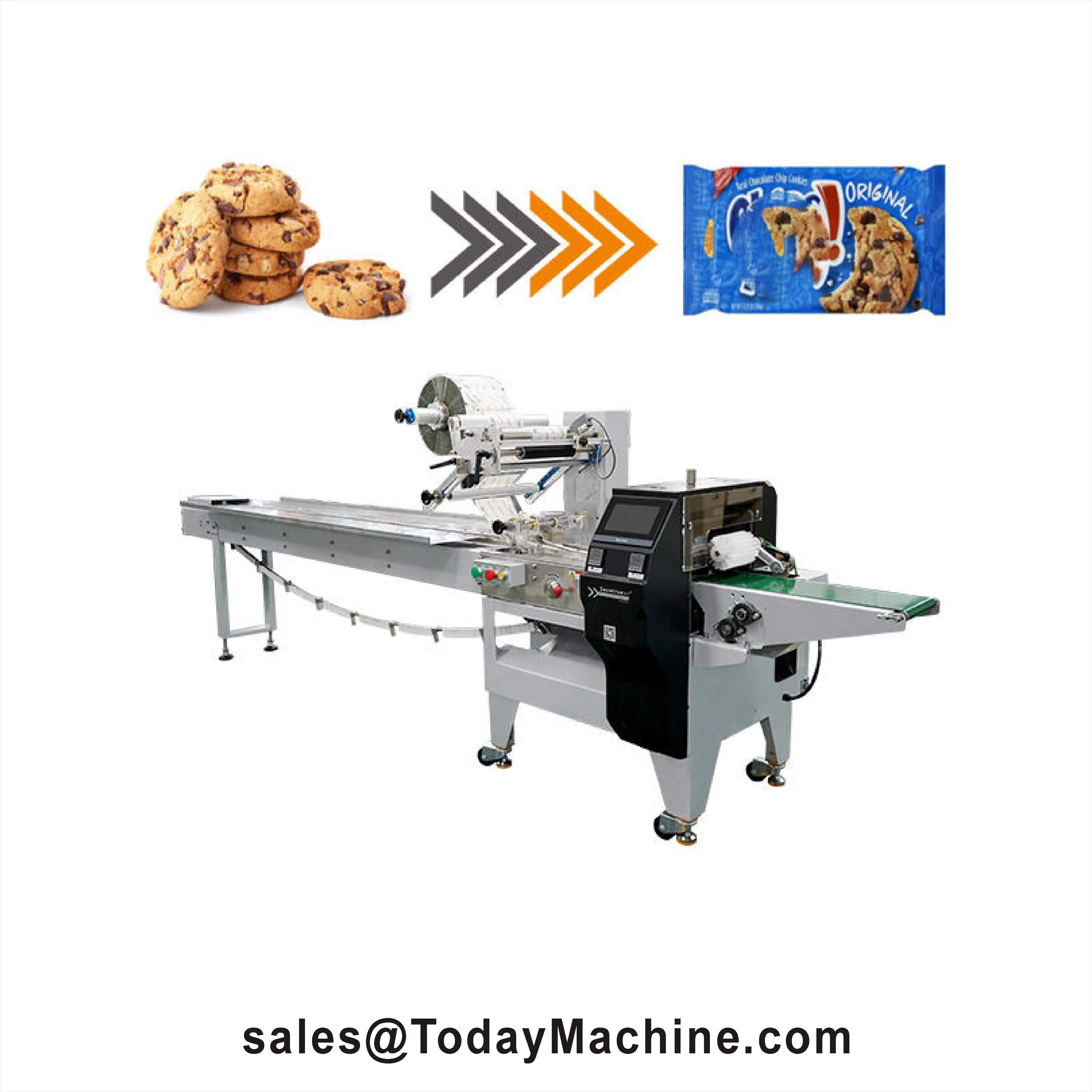 Low Price Automatic Small Cotton Soft Hard Lollipop Popping Candy Wrapping Spares Flow Pack Packaging Machine