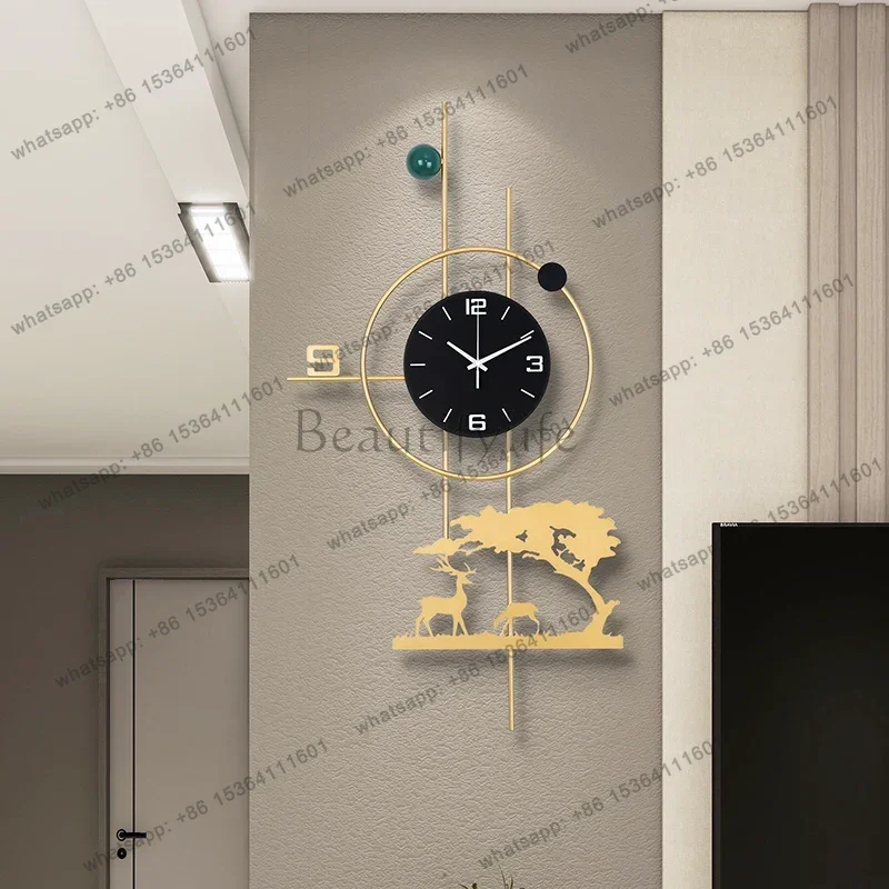 LJY Designer Modern Wall Clock Unique Artistic Centerpiece Silent Non Ticking for Living Room Office Luxury Home Trendy Decor