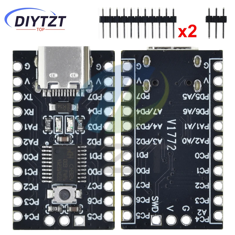 DIYTZT CH32V003 Ontwikkelingsbord Minimale systeemkernkaart RISC-V Open Source TYPE-C USB-poort CH32V003F4P6