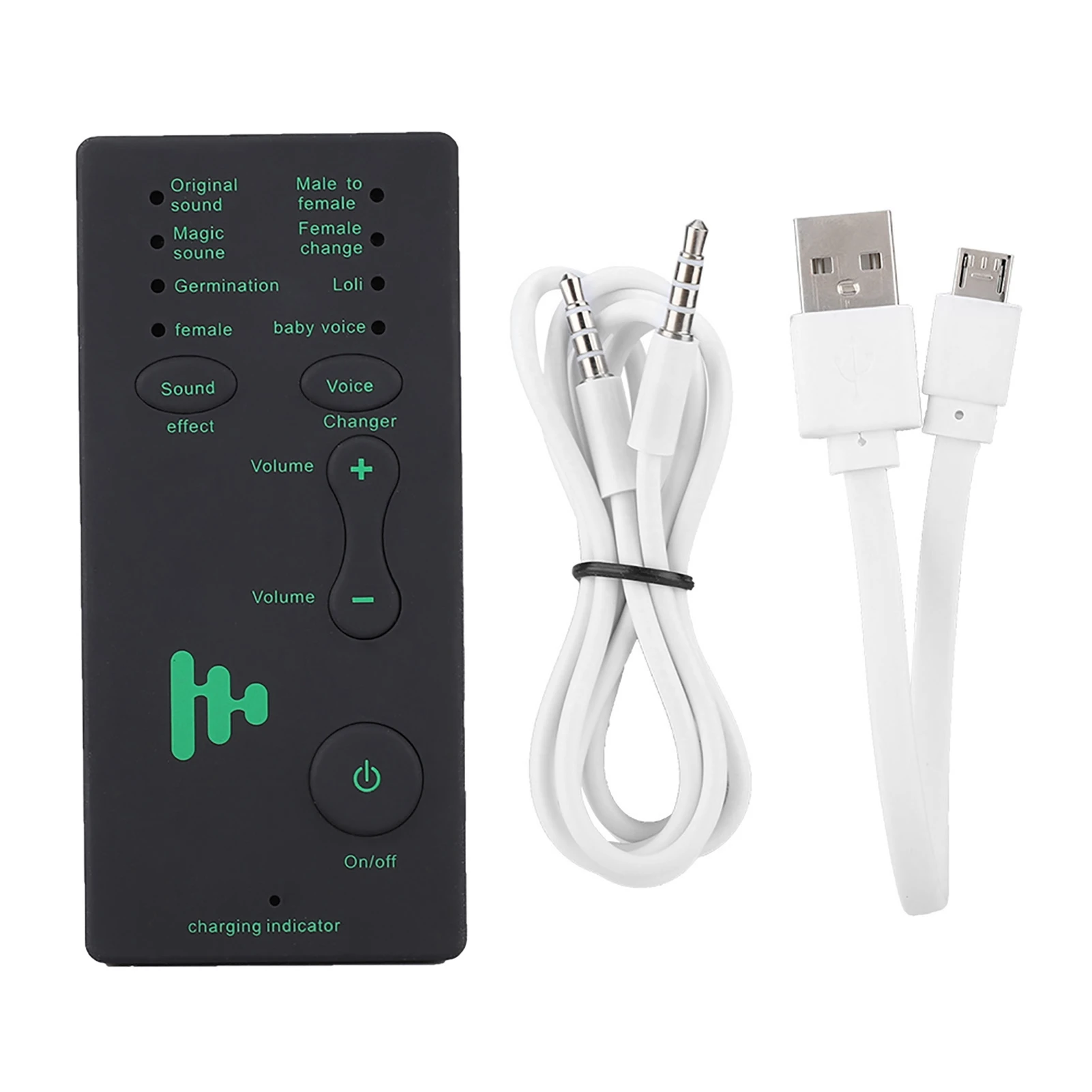 Portable Mini Voice Changer for Live Streaming, Compatible with Mobile Phones and Computer Sound Cards, External Sound Card