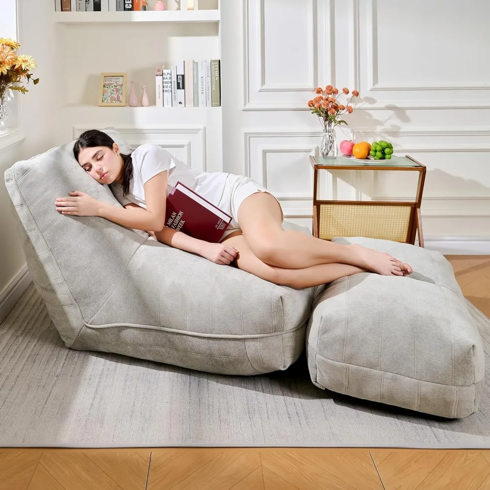 كرسي مريح من إسفنج الذاكرة مع مسند للقدمين، مثالي للاسترخاء عن طريق النار