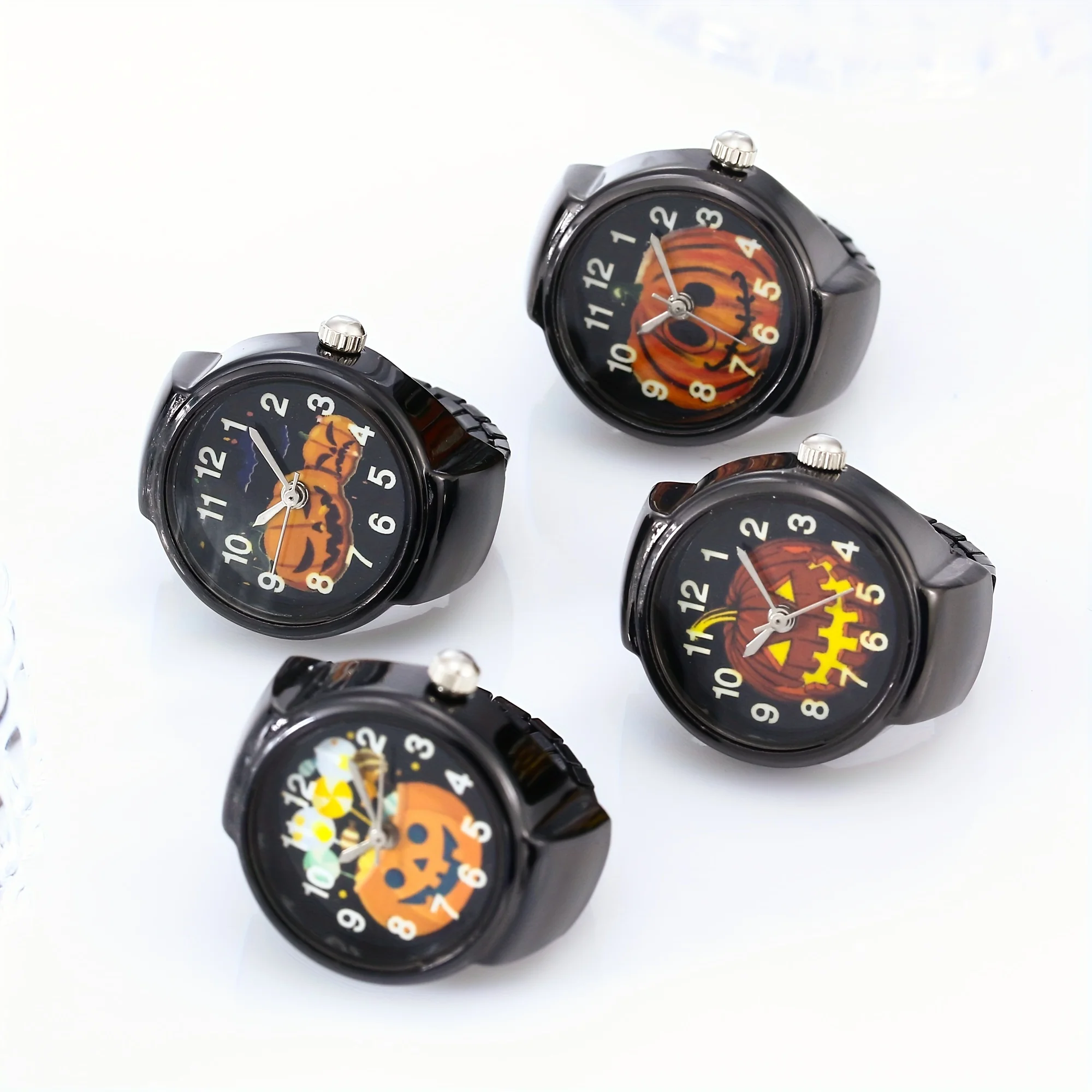 Dark Wind Pumpkin Skull Ring Watch Finger Watch Fashion Trend Big Pumpkin Lamp Watch