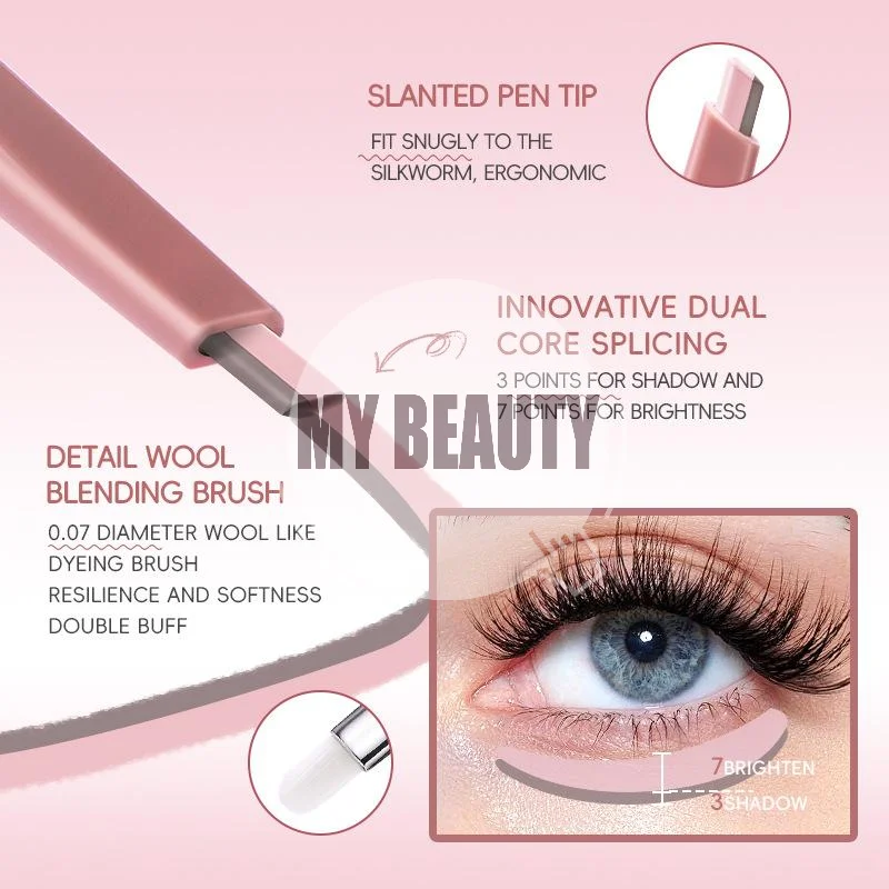 Dual Ended Professional Aegyo Sal Eye Contour Pencil Waterproof Smudge Proof High Pigment for Salon Home Makeup