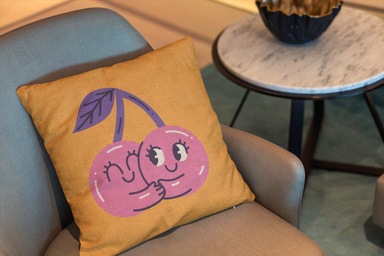 Cartoon Love Heart Hugs Pillow Covers, Decorative Pillow Case, Pink, Purple, 40x40, 45x45, Home Decor Cushion Cover
