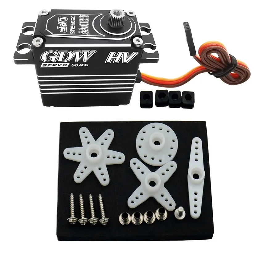 Gdw rc servo ds945mg 50kg hoch drehmoment voll metall gehäuse stahl getriebe digitaler kernloser motor für rc auto starr flügel turbo jet uav roboter