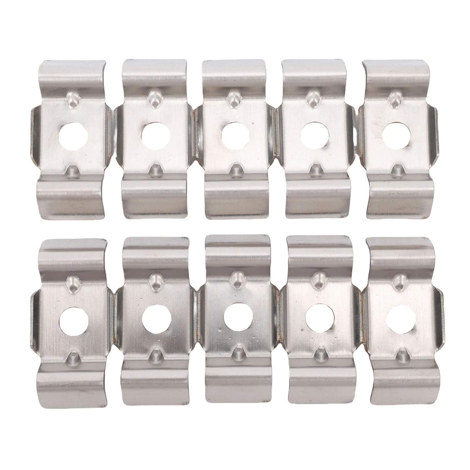 10x Fence Attachment Clamps Stainless Steel Mesh Fence Bracket Holder Anti-theft Design Barrier Attachment Fixing Metal Bracket