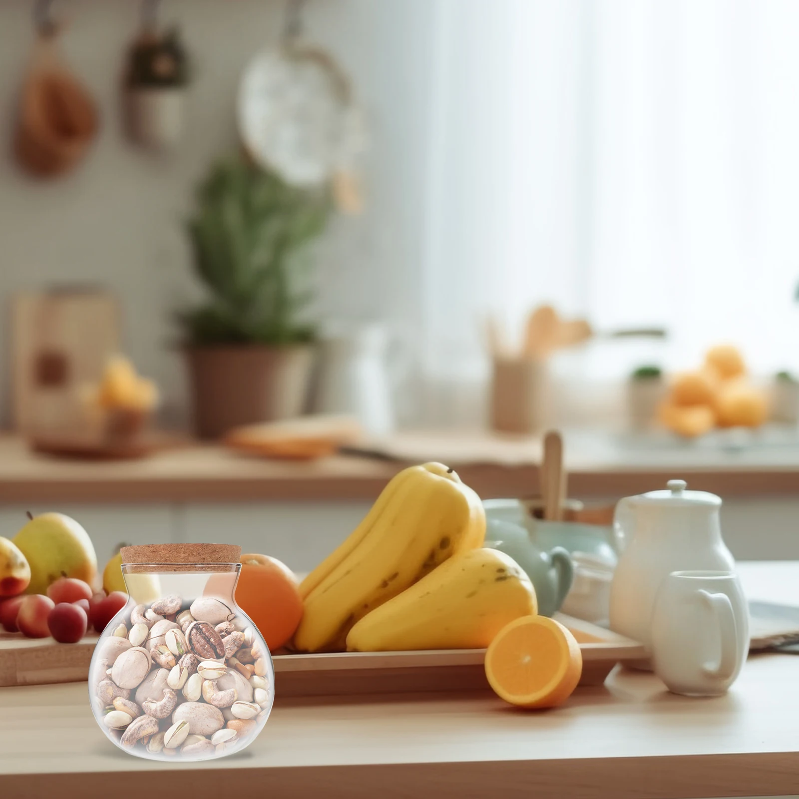 

1800Ml Glass Tea Canister Large Capacity Airtight Sealed Container Clear Candy Jar Snack Holder Glass Storage Jar with Lid