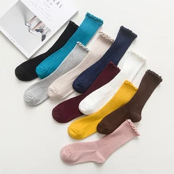 Women Ruffle Frilly Socks Black White Novelty Funny Ankle Socks Cute Solid Cotton Breathable Fashion Crew Sock