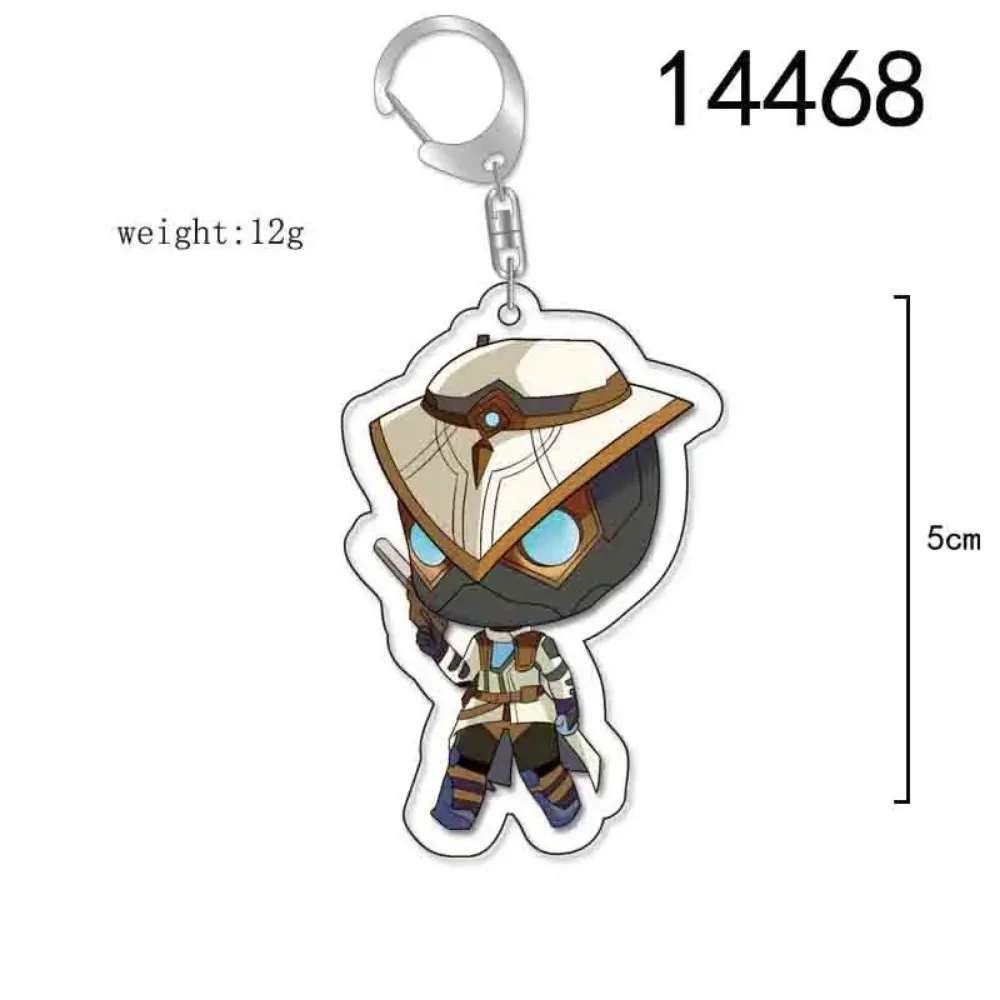 Funny Anime Valorant Keychain Man Acrylic Jett Raze Reyna Yoru Key Chain for Accessories Pendant Key Ring Keychains Jewelry Gift