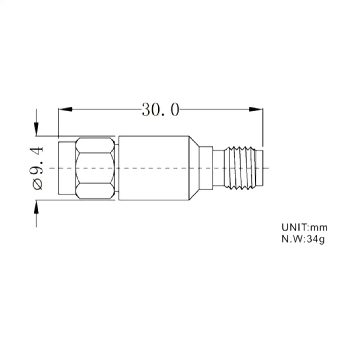 SCLS SMA DC Block DC 6GHz 2W Ternary Alloy DC Block Tri- Alloy Straightener Insulator Signal Connector Accessories