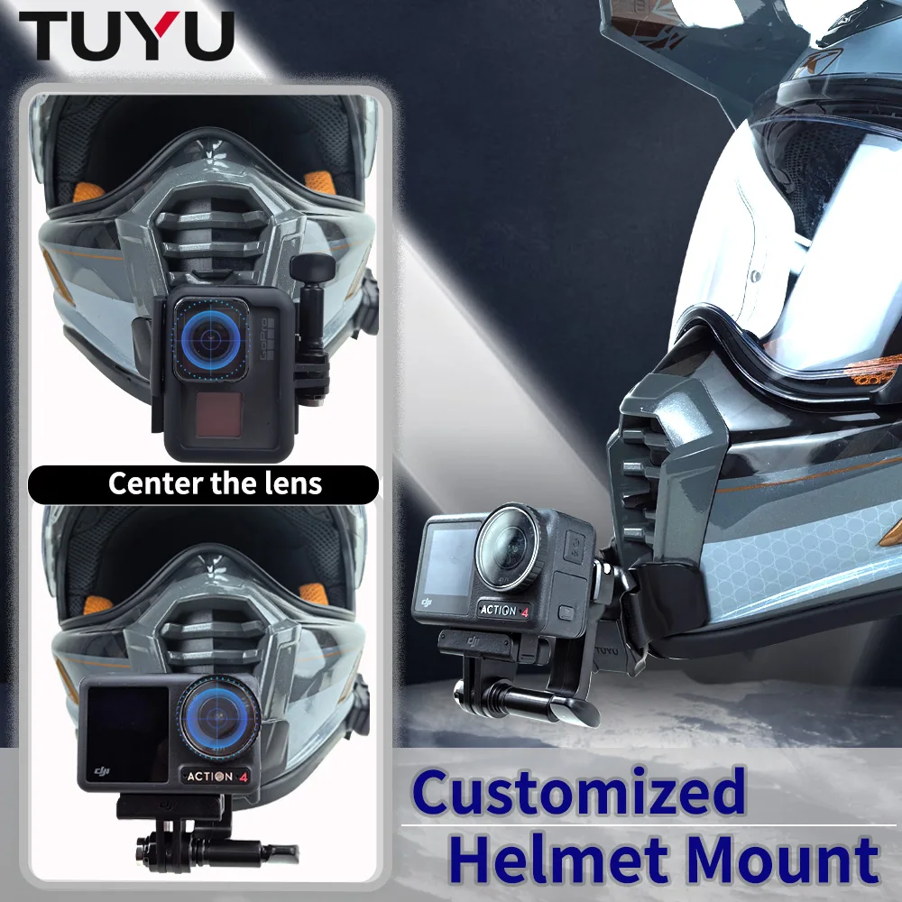 For SHOEI AGV ARAI HJC KLIM X-lite Premium Customized Motorcycle Helmet Aluminium Chin Mount for GoPro 12 insta360 DJI Yi Camera