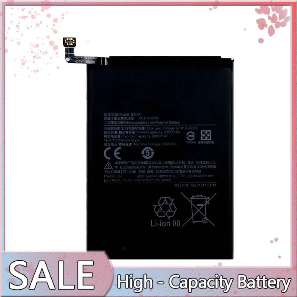 

Mobile Phone Battery For Xiaomi Note 9T Mtk 800U Note9T High Compatibility 5000mAh BM54