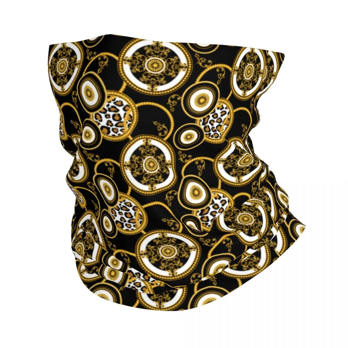 Gold Chains With Baroque Bandana Neck Gaiter Printed Balaclavas Mask Scarf Multifunctional Cycling Fishing for Men Women Winter