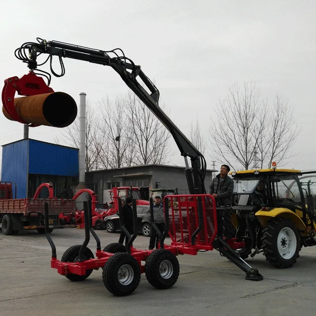 2025Тракторный прицеп для лесозаготовок по дереву с краном для Малайзии