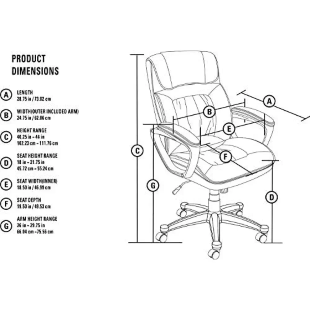 Hannah Executive Mikrofaser-Bürostuhl mit Kopfstützenkissen, verstellbar, ergonomisch, mit Lordosenstütze, weicher Stoff