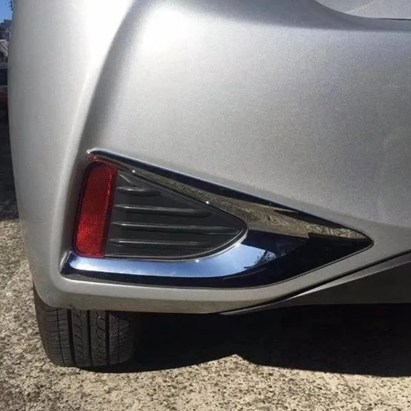 #58R Fog Lamp Frame,Car Rear Fog Lamp Shade Decorative Fog Lamp Frame Sticker Accessories (silver)