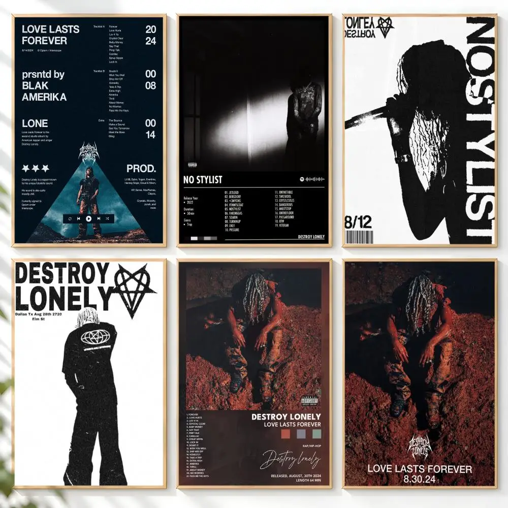Singer Rapper D-Destroy Lonely Album Poster Home Artwork For Living Room Bedroom Office Dorm Apartment Gift