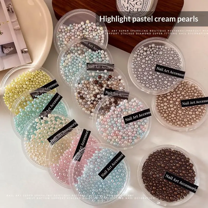 Fashionable 2-4mm Resin Pearl Nail Charms Perfect for Custom Manicure Styling