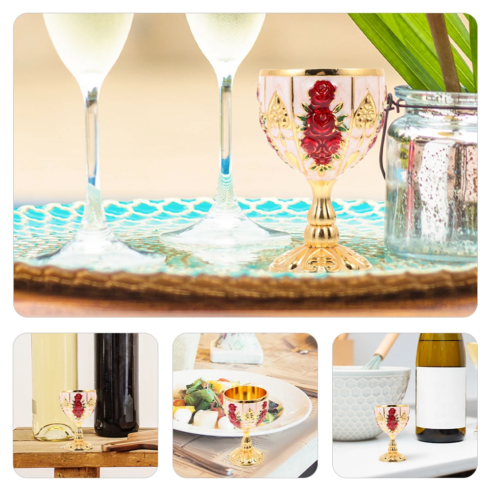 

2 Pcs Renaissance Cup Retro Wine Glass Decorative Water Cups Tiny Drinking Chalice