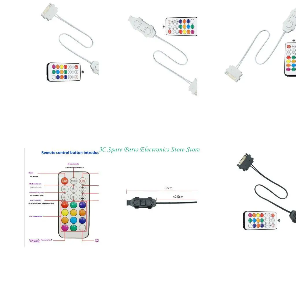 

SZ Handheld ARGB Lighting Controller Multiple Color Effects Mini Manual Switching 5V 3Pin Computer Accessory