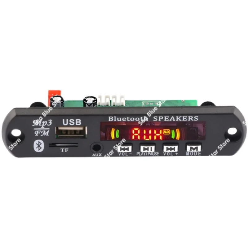 DC12V car TF card version MP3 decoder board FM function remote control 2 * 3/40W Bluetooth 5.0 power amplifier module