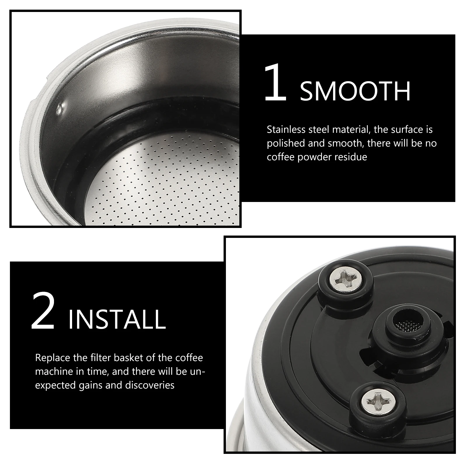 

Removable Coffee Filter Stainless Steel Espresso Strainer Basket Powder Bowl Machine Part Professional detachable coffee filter