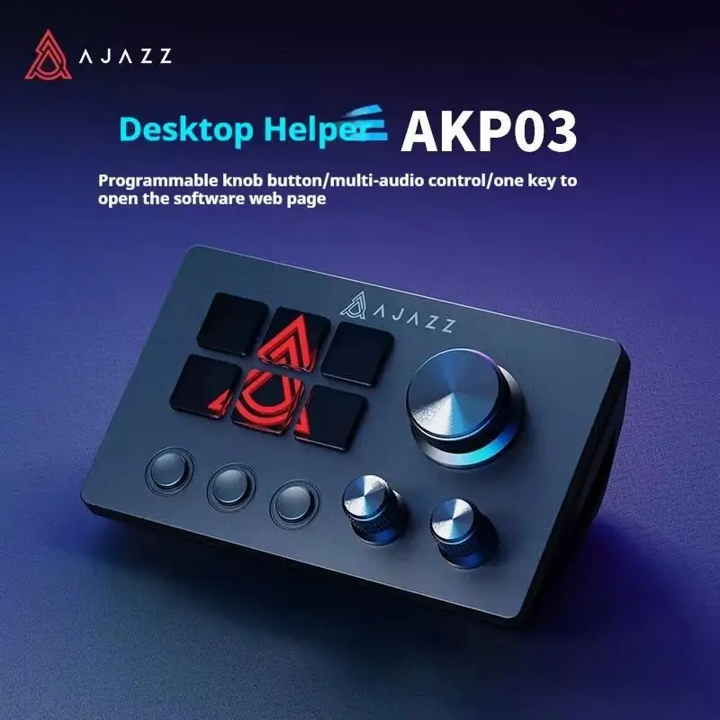 Imagem -02 - Controlador de Painel de Controle de Deck de Fluxo Ajazz Akp03 para Transmissão ao Vivo de Negociação de Ações Mistura de Som Atalhos Programáveis