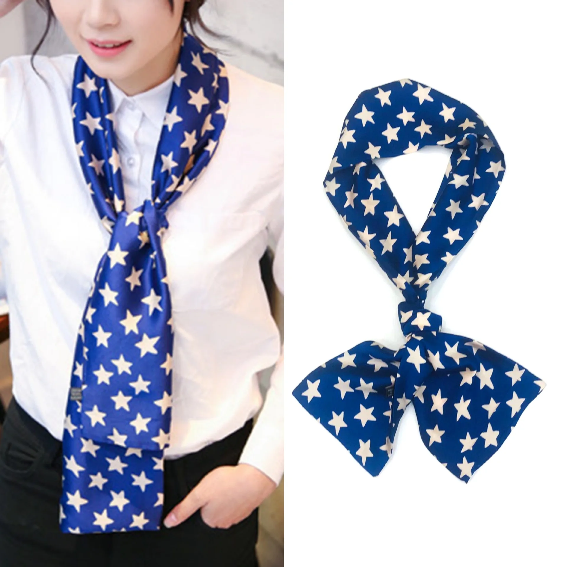 New Narrow Women Silk Scarves Puffer Ribbon Hair Accessories Tie Bags 145x13cm Neck Scarf Printed Simulation Long Silk Scarf