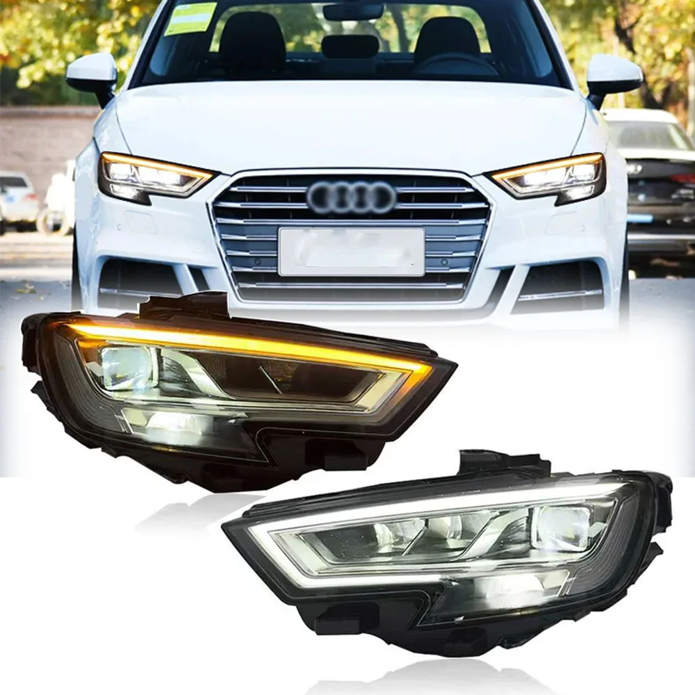 

Pop Car Head Lamp For AUDI A3 2013-2020 LED Headlights DRL Turn Signal High Beam Angel Eye Projector Lens