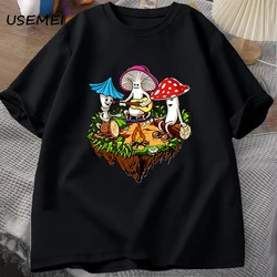Hippie Magic Mushroom Tshirt Funny Graphic T Shirts Streetwear 90s Men's T-shirts Man Hippie Cotton Tee Shirt T-shirt Male