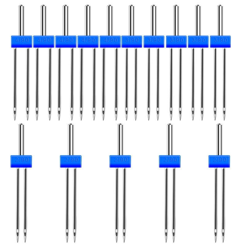 

Набор игл для швейной машинки IMZAY, двойные иглы 3 размера для большинства бытовых швейных машин, 30 шт.