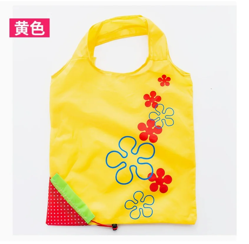 10pcs/lot Hot Creative environmental storage bag Handbag Strawberry Foldable Shopping Bags