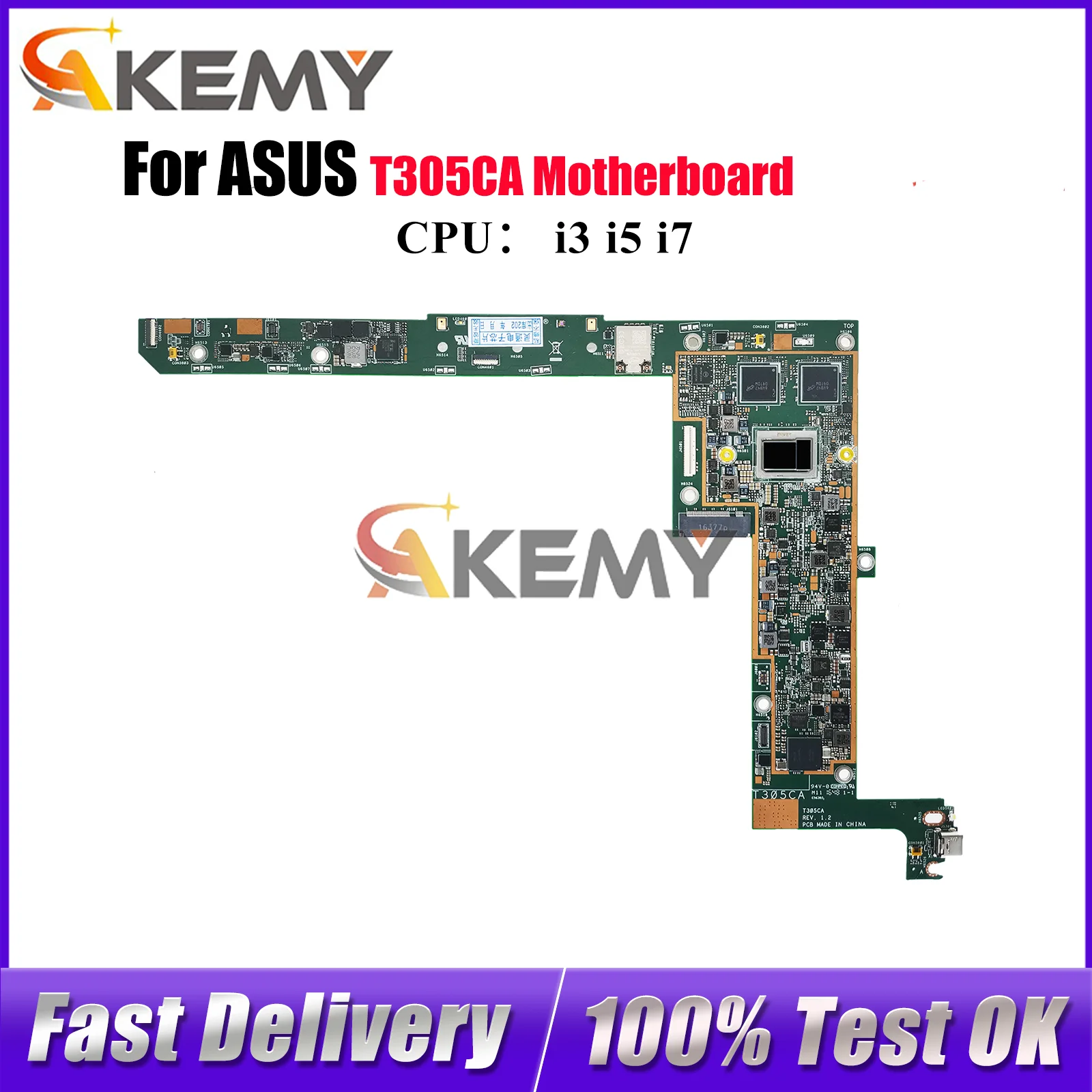 

T305CA Материнская плата для ноутбука ASUS Transformer T305CA T305C Материнская плата для ноутбука с процессором i3 i5 i7 100% тестирование ОК быстрая доставка stk