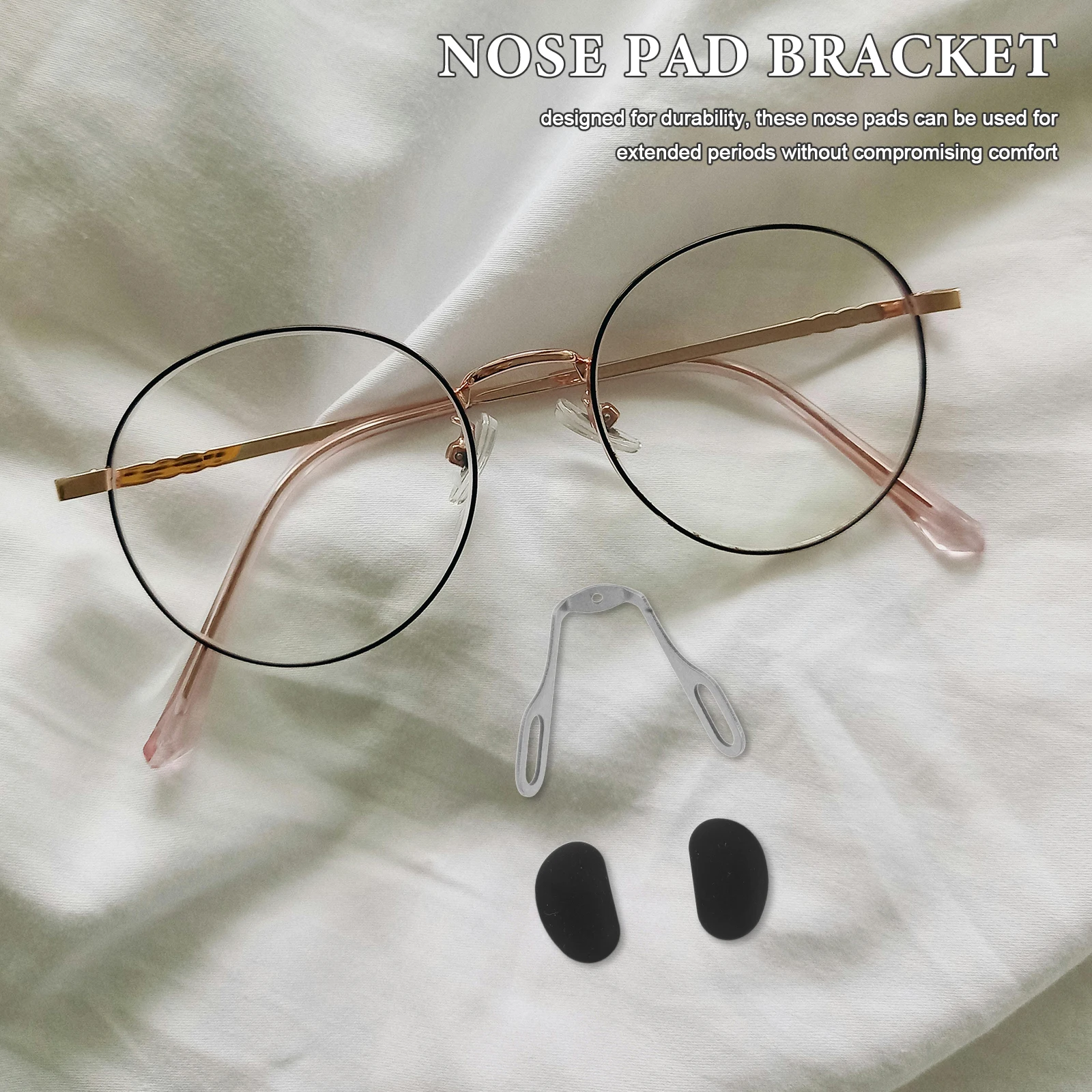 

2 Sets Pad Bracket Anti Slip Eyeglass Nose Pads Eyewear Accessories Anti-Slip Screw-In Pads Glasses Support Frame Compatibility