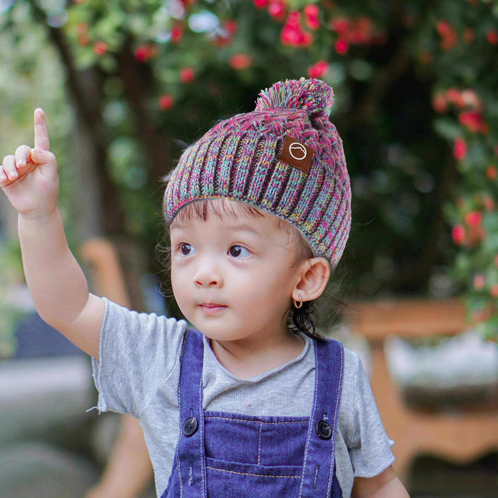 صوف مبطن قبعة الشتاء قفازات وشاح مجموعة بوم بوم قبعة محبوك الرقبة أدفأ قفازات كاملة الأصابع في الهواء الطلق البنفسجي